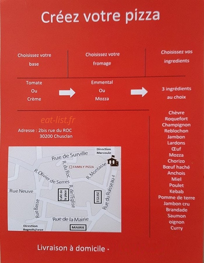 Family pizza — carte page 2