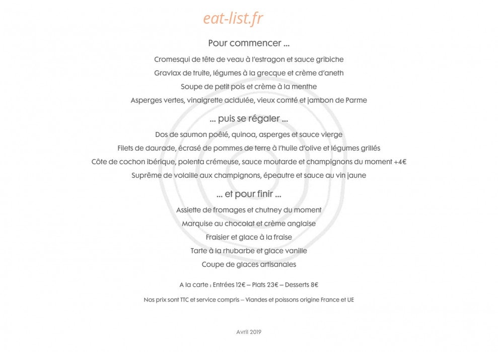 Bistro de Montcaud — carte page 2