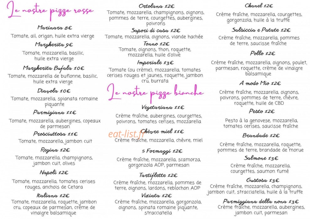 Pizzeria Casa Mia — carte page 2