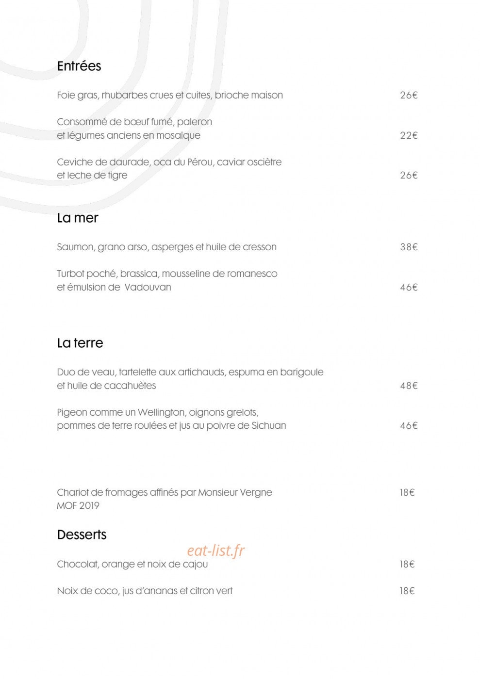 Restaurant de Montcaud — carte page 1