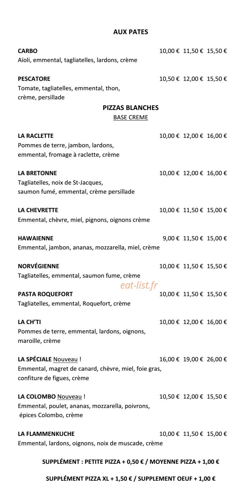 Pizz ' Avenue — carte page 3