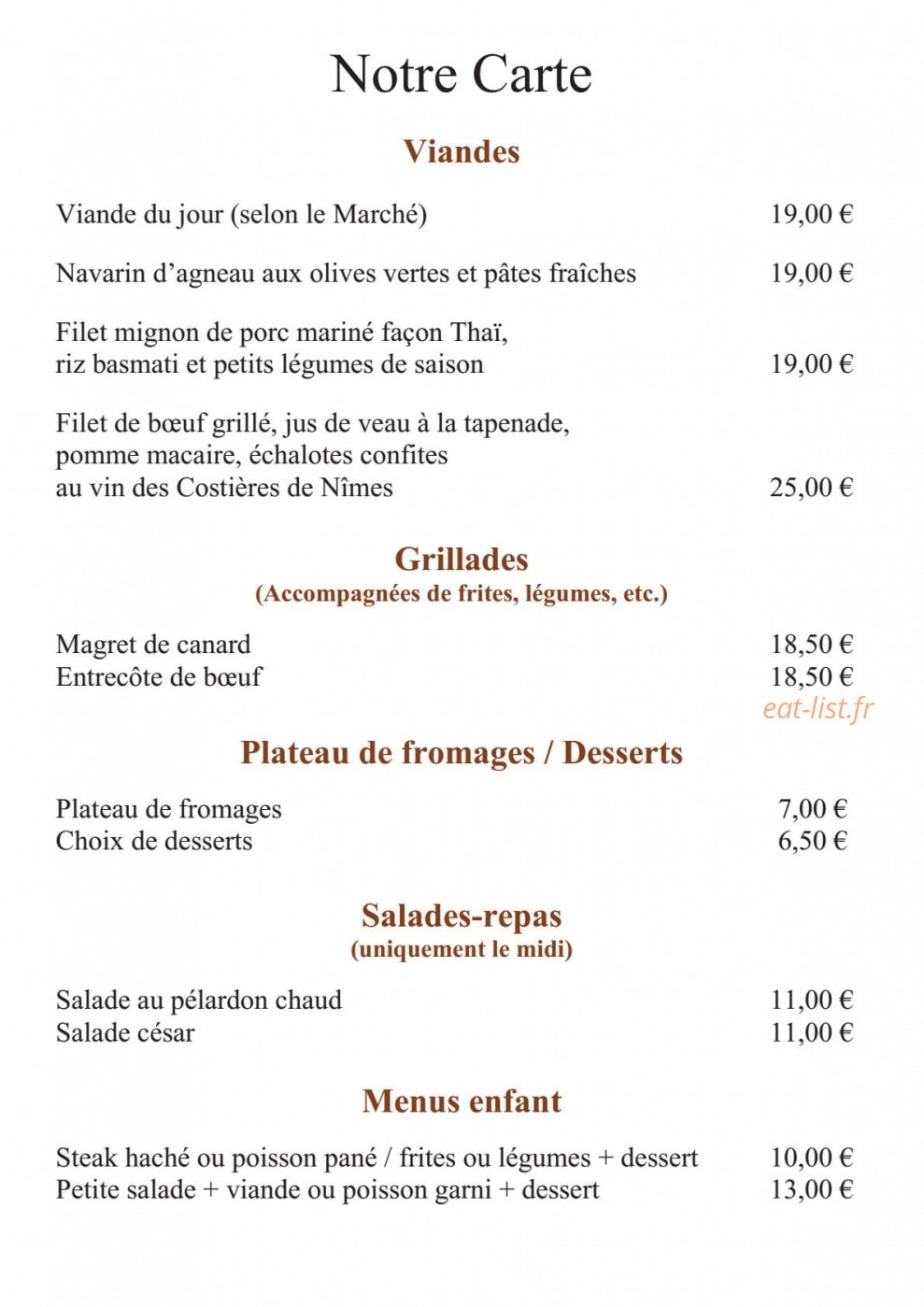 L’Enclos des Saveurs — carte page 4