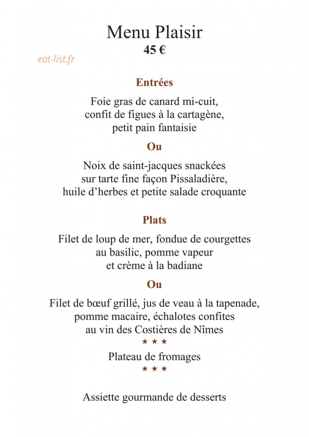 L’Enclos des Saveurs — carte page 2