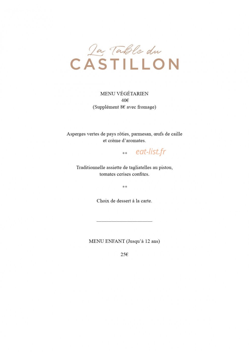 La Table du Castillon — carte page 5