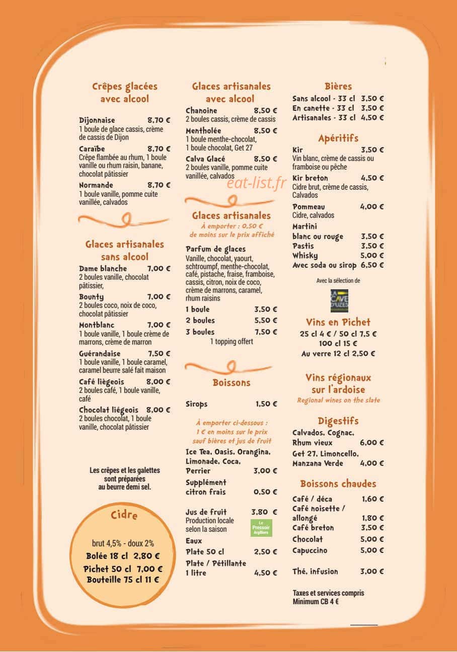 Bulle de Crêpes — carte page 2