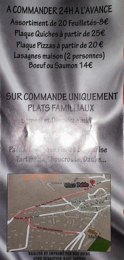 Chez Pablo — carte page 6