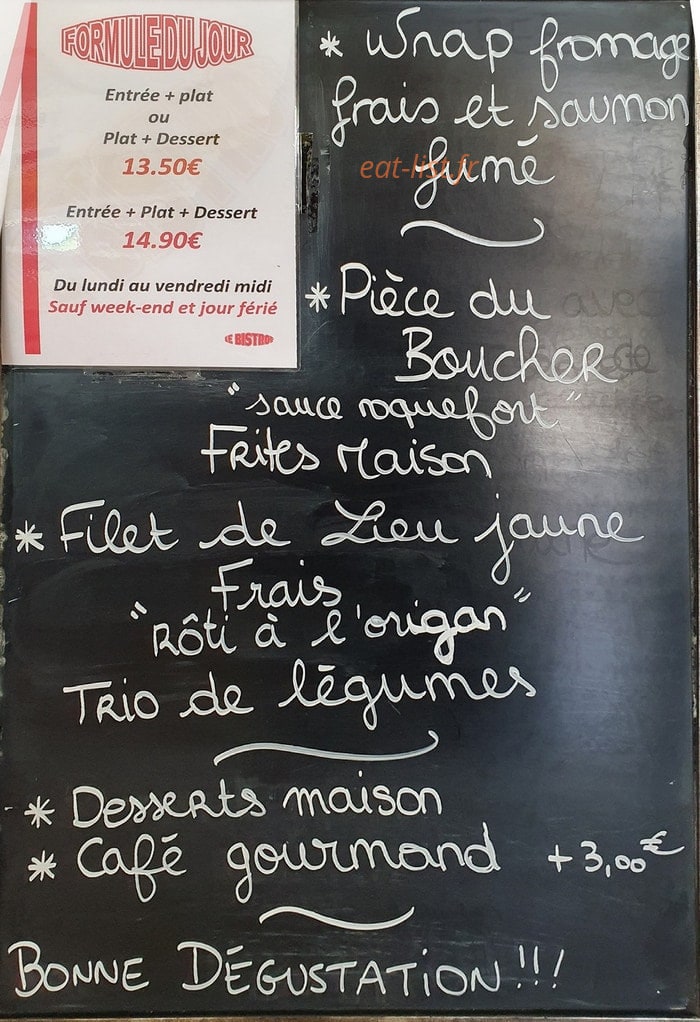 Le Bistrot — carte page 1