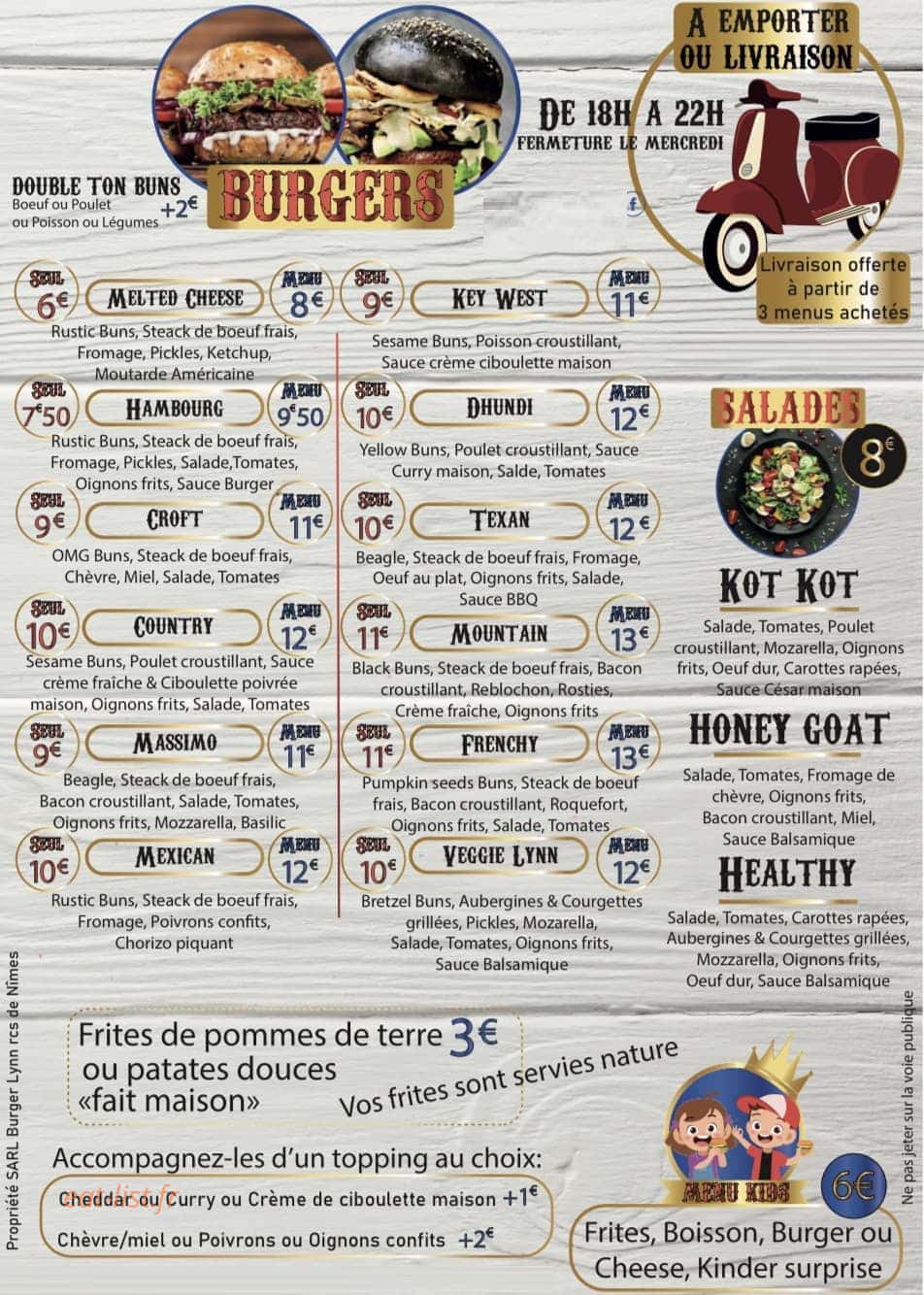 Burger Lynn — carte page 1