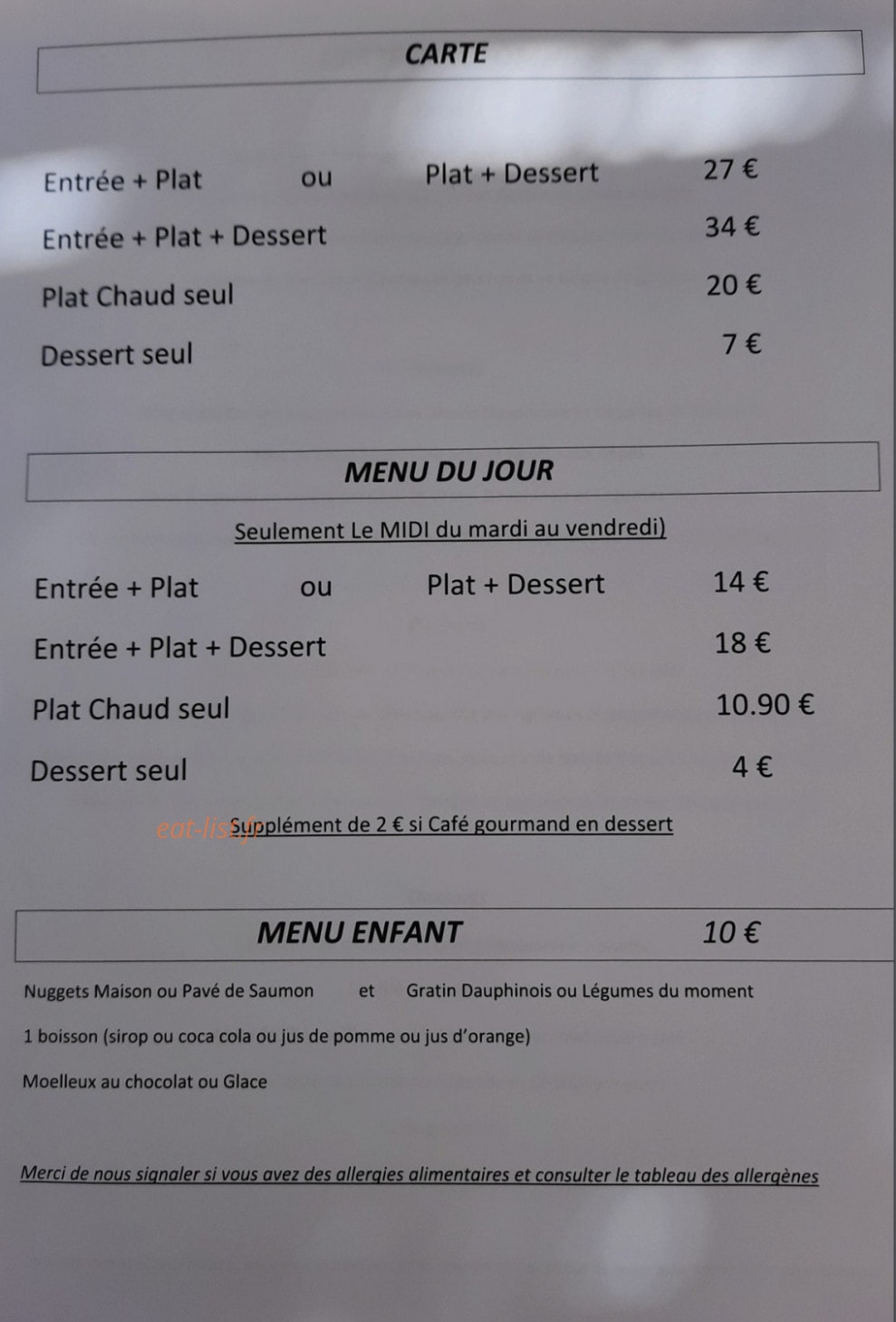 Hostellerie Du Moulin — carte page 2