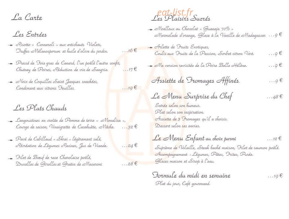 La Belle Vie — carte page 1