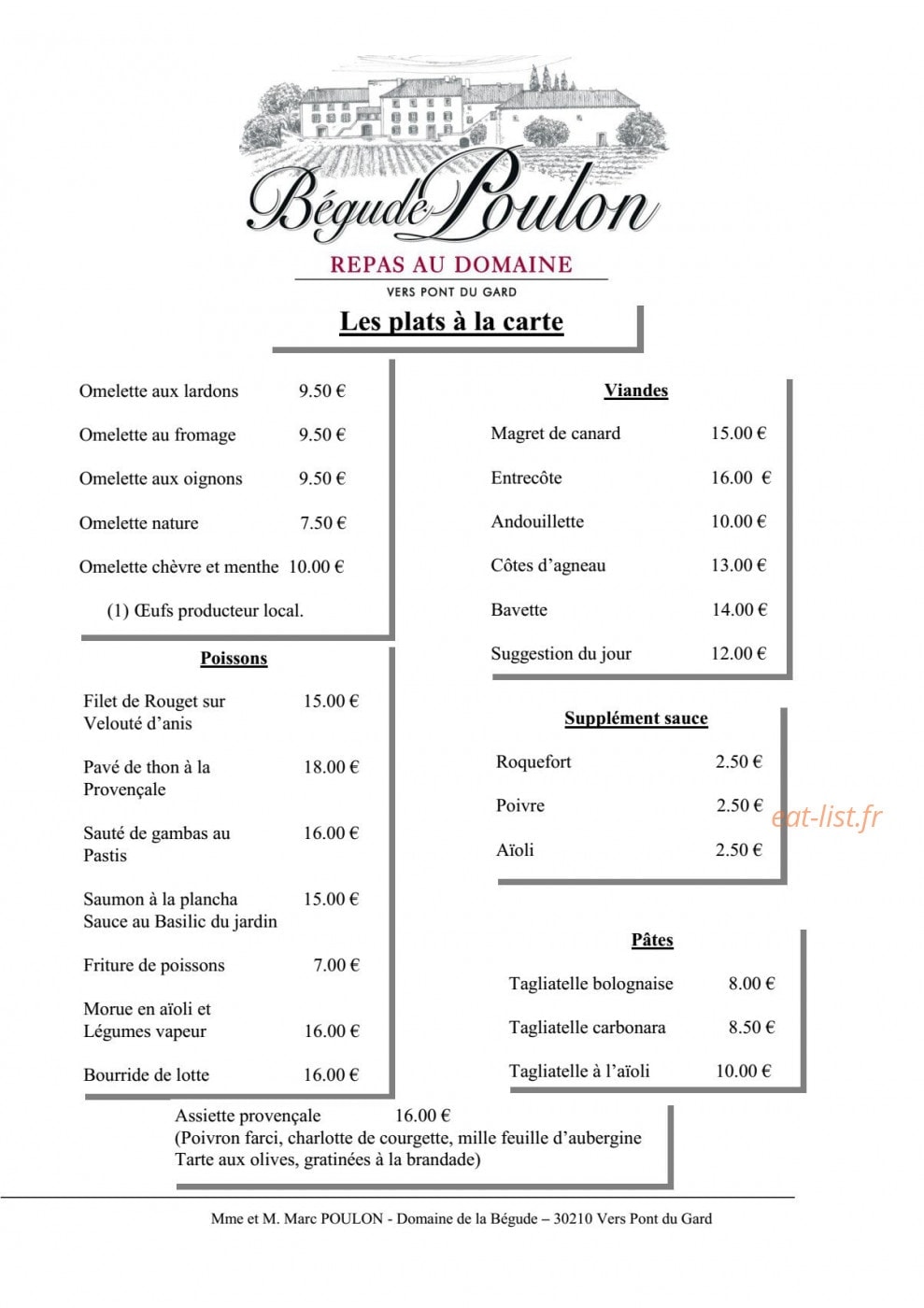 La Bégude Poulon — carte page 1