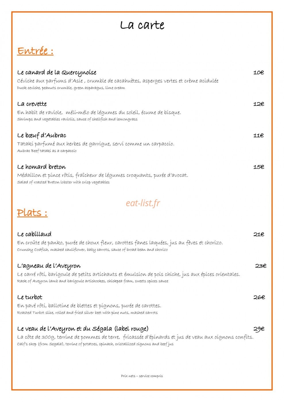 Aromatik — carte page 1