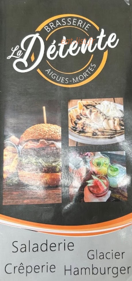 Carte et menu Brasserie La Détente Aigues-Mortes