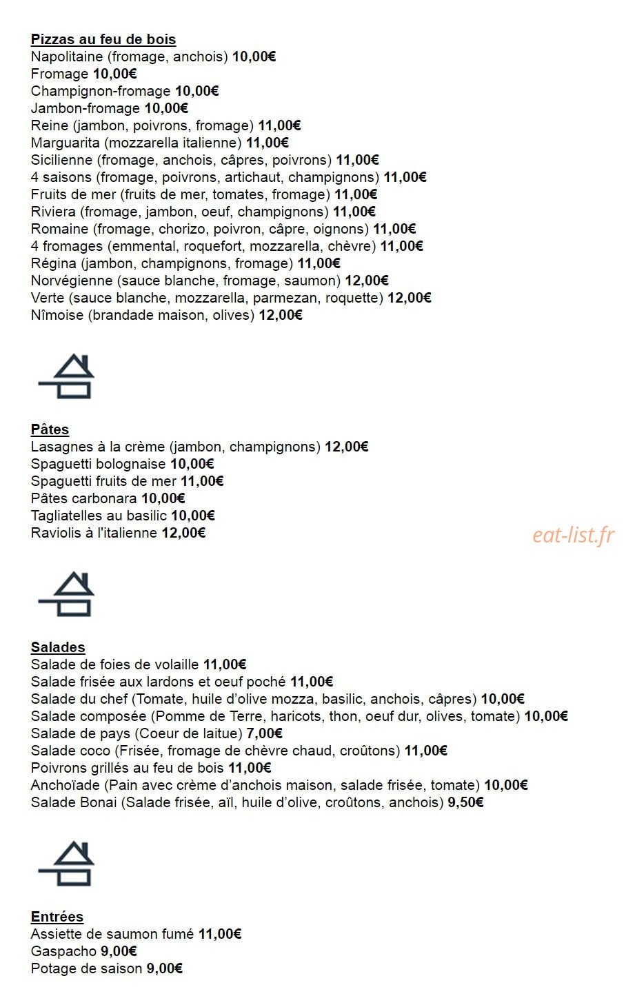 Chez Coco — carte page 1
