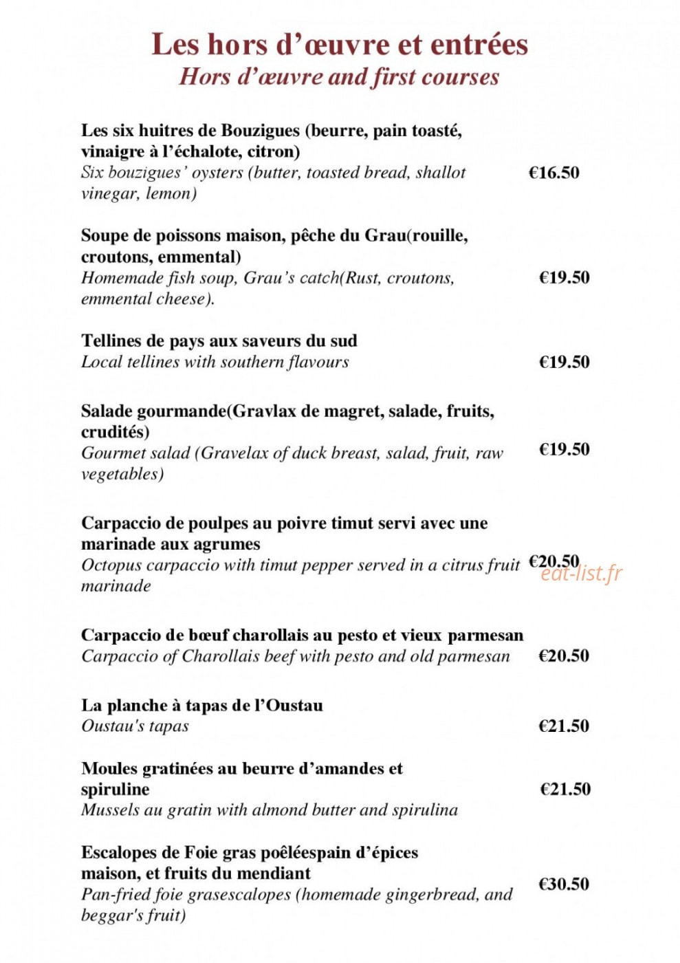 L'Oustau Camarguais — carte page 3