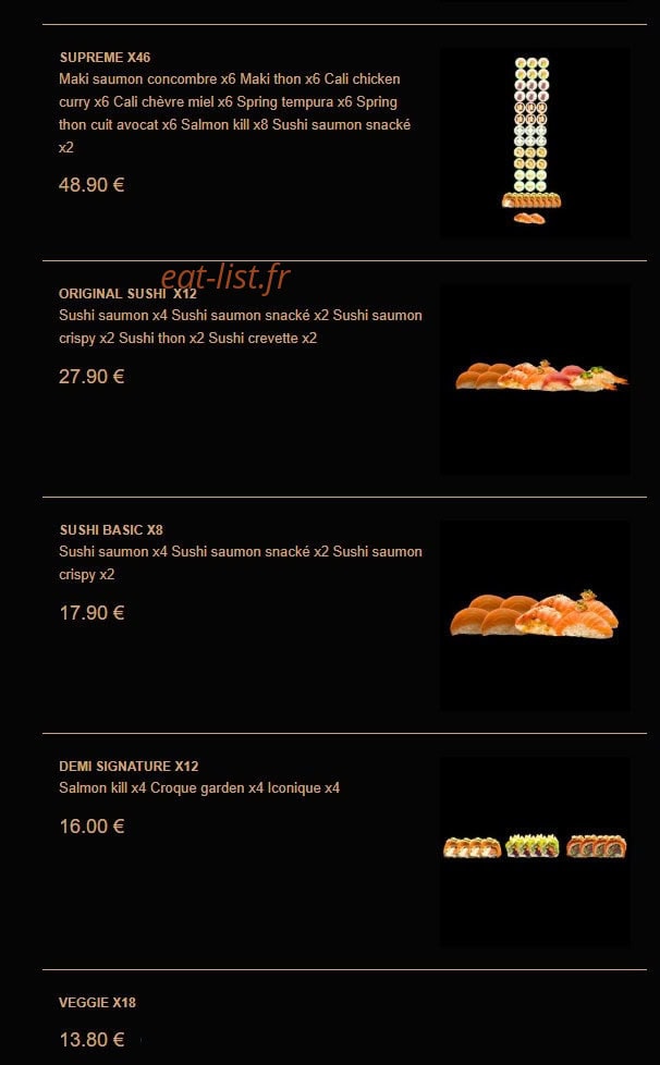 La Fabrique à Sushi — carte page 20