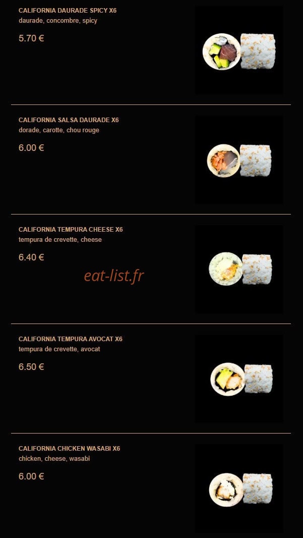 La Fabrique à Sushi — carte page 8