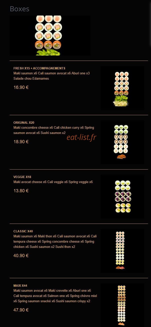 La Fabrique à Sushi — carte page 19