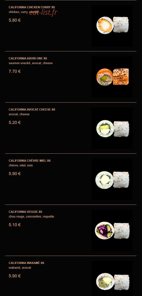 La Fabrique à Sushi — carte page 7