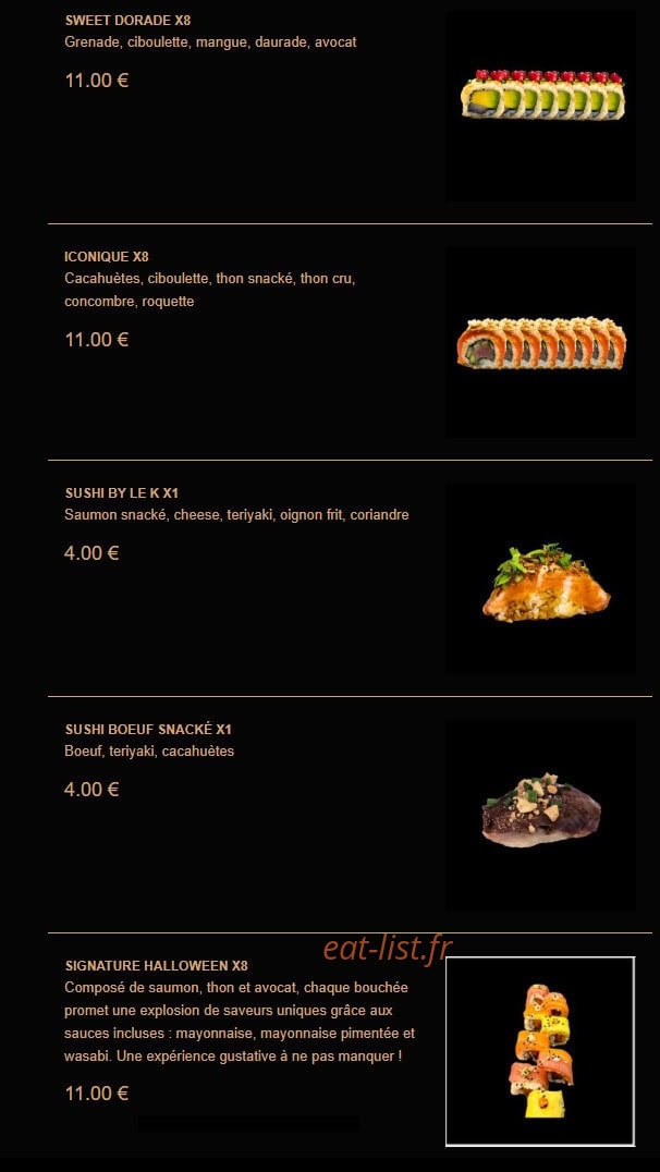 La Fabrique à Sushi — carte page 15