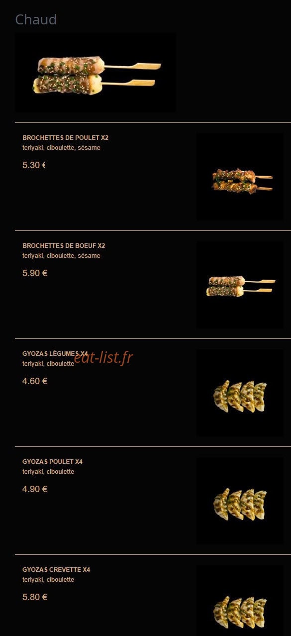 La Fabrique à Sushi — carte page 22