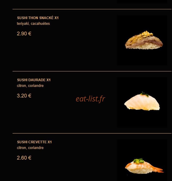La Fabrique à Sushi — carte page 2