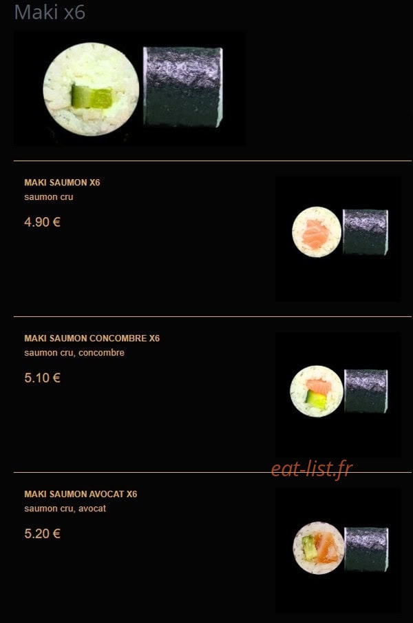 La Fabrique à Sushi — carte page 3