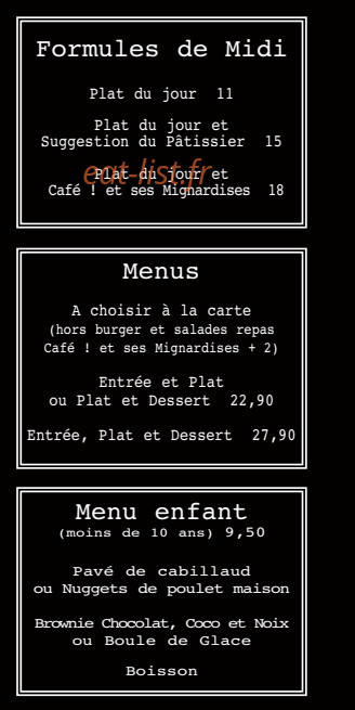 La Pôse Bistrot — carte page 2