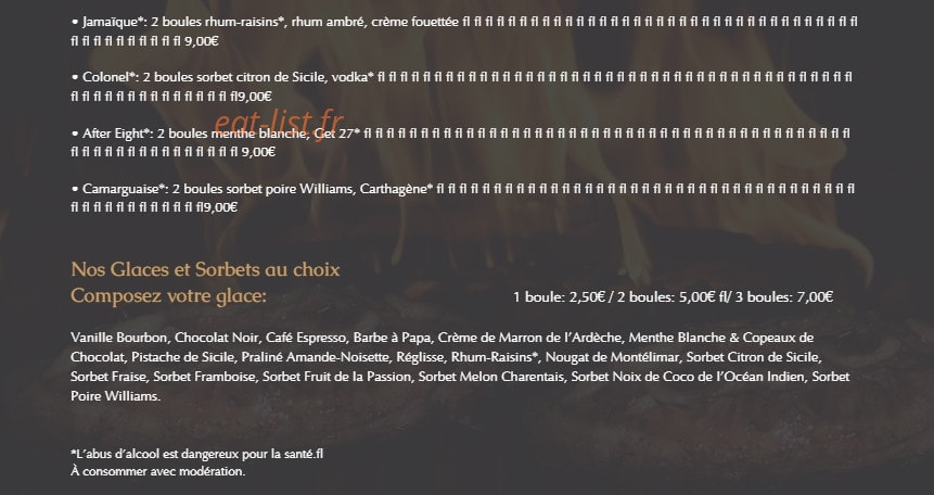 La table de Paco — carte page 7