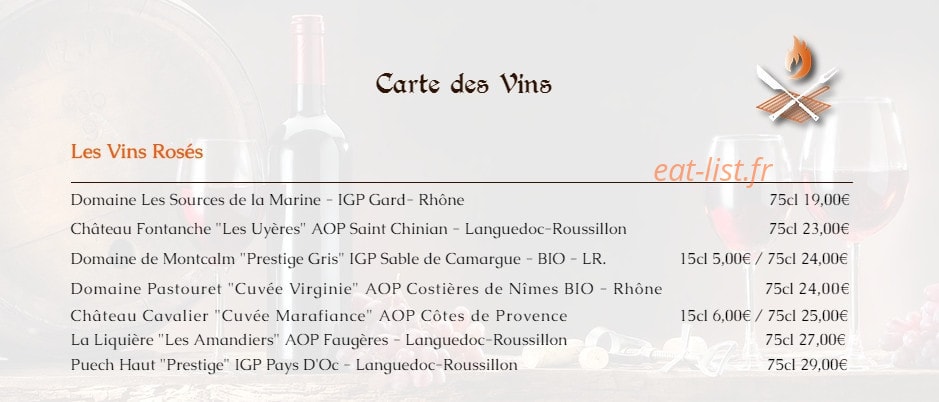 La table de Paco — carte page 13