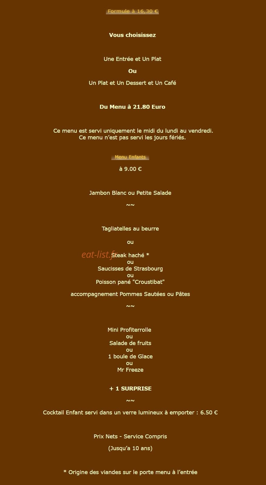 Le Café du Commerce — carte page 14