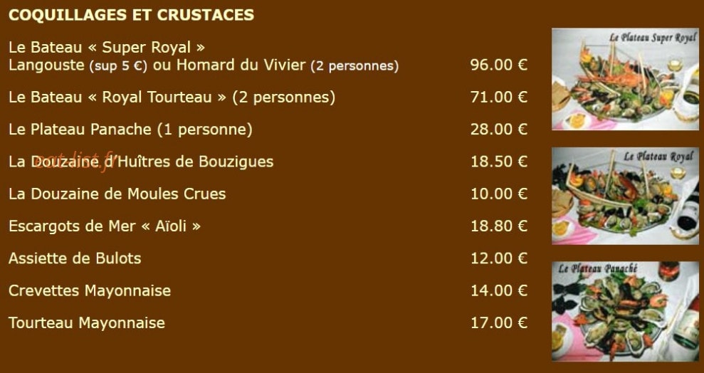 Le Café du Commerce — carte page 5