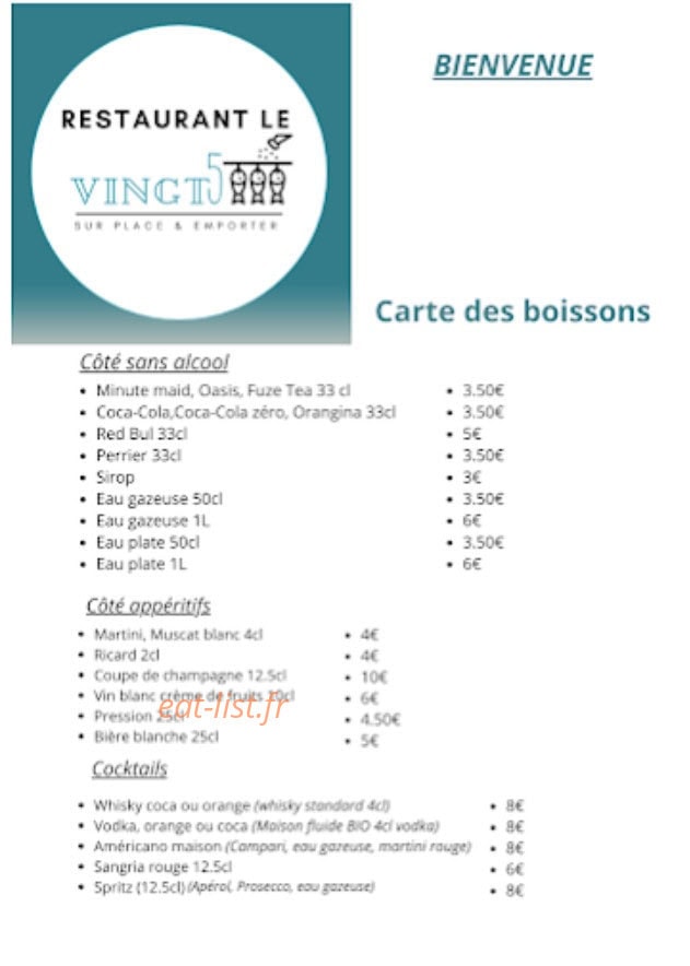 Le Vingt5 — carte page 3