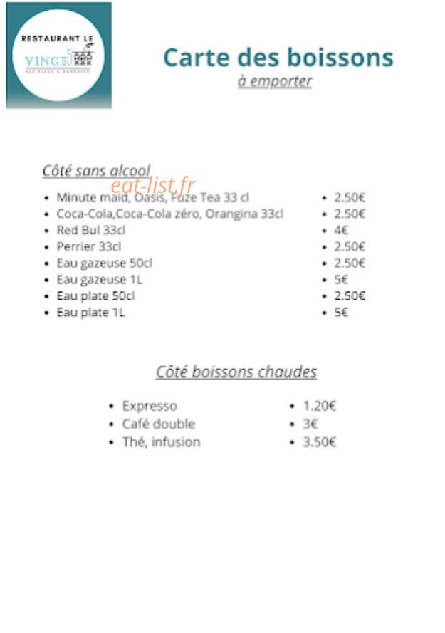 Le Vingt5 — carte page 4
