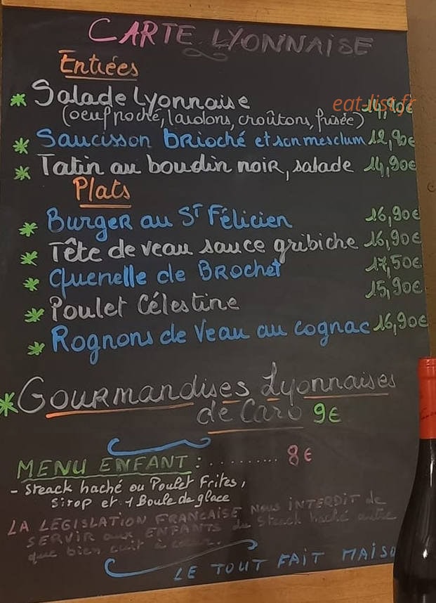 Les Platanes — carte page 1