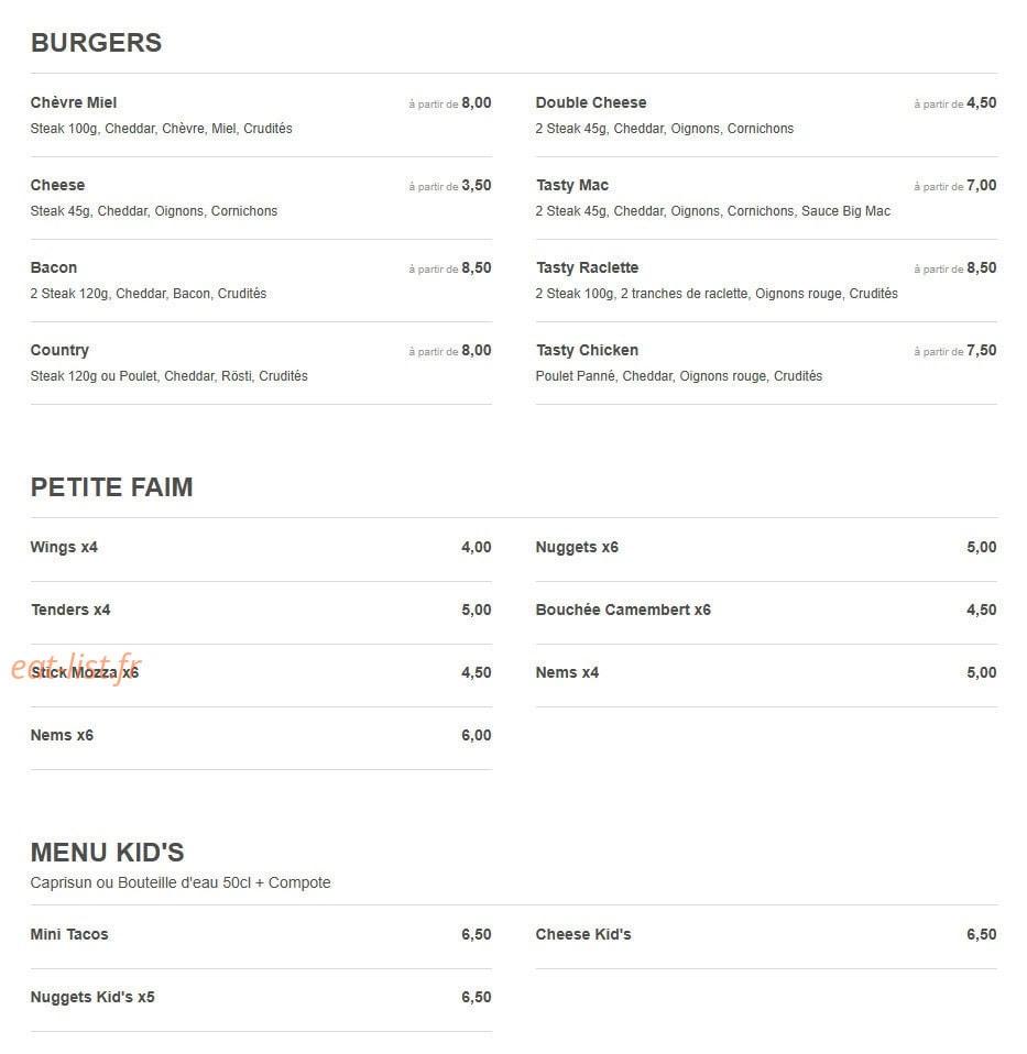 Tacos tasty's — carte page 2