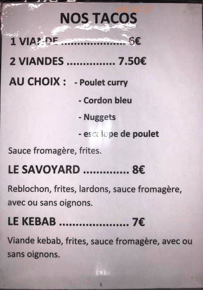 Chez cedric — carte page 1