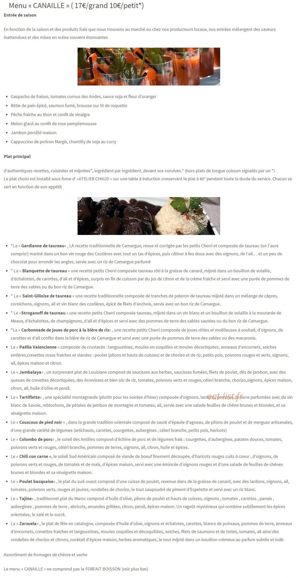 La Table à Rallonge — carte page 6