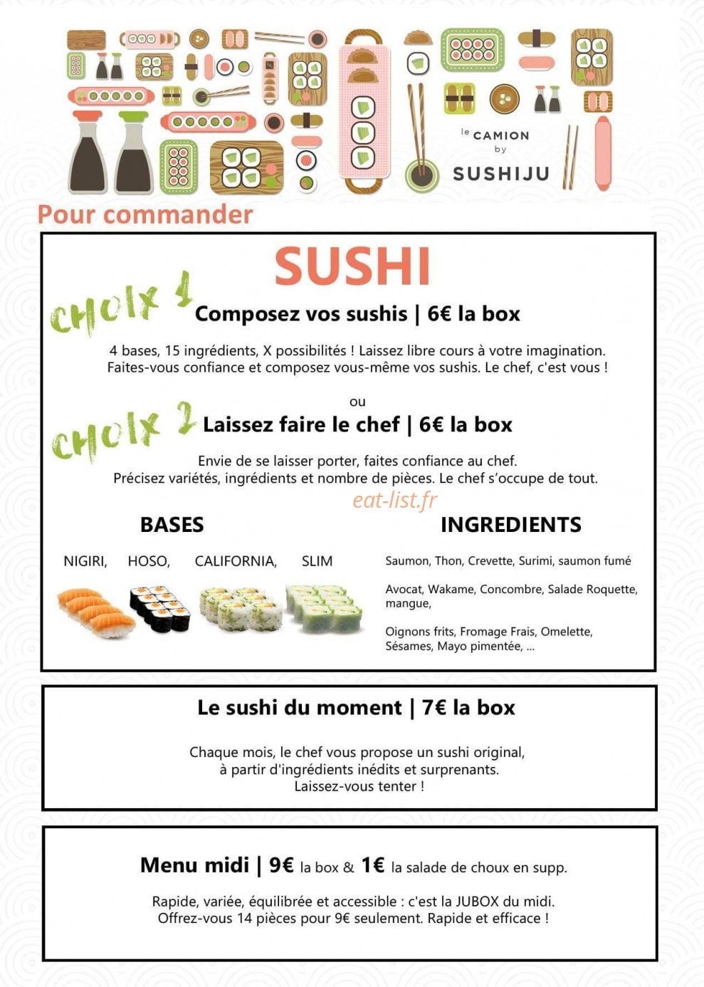 Sushiju — carte page 1