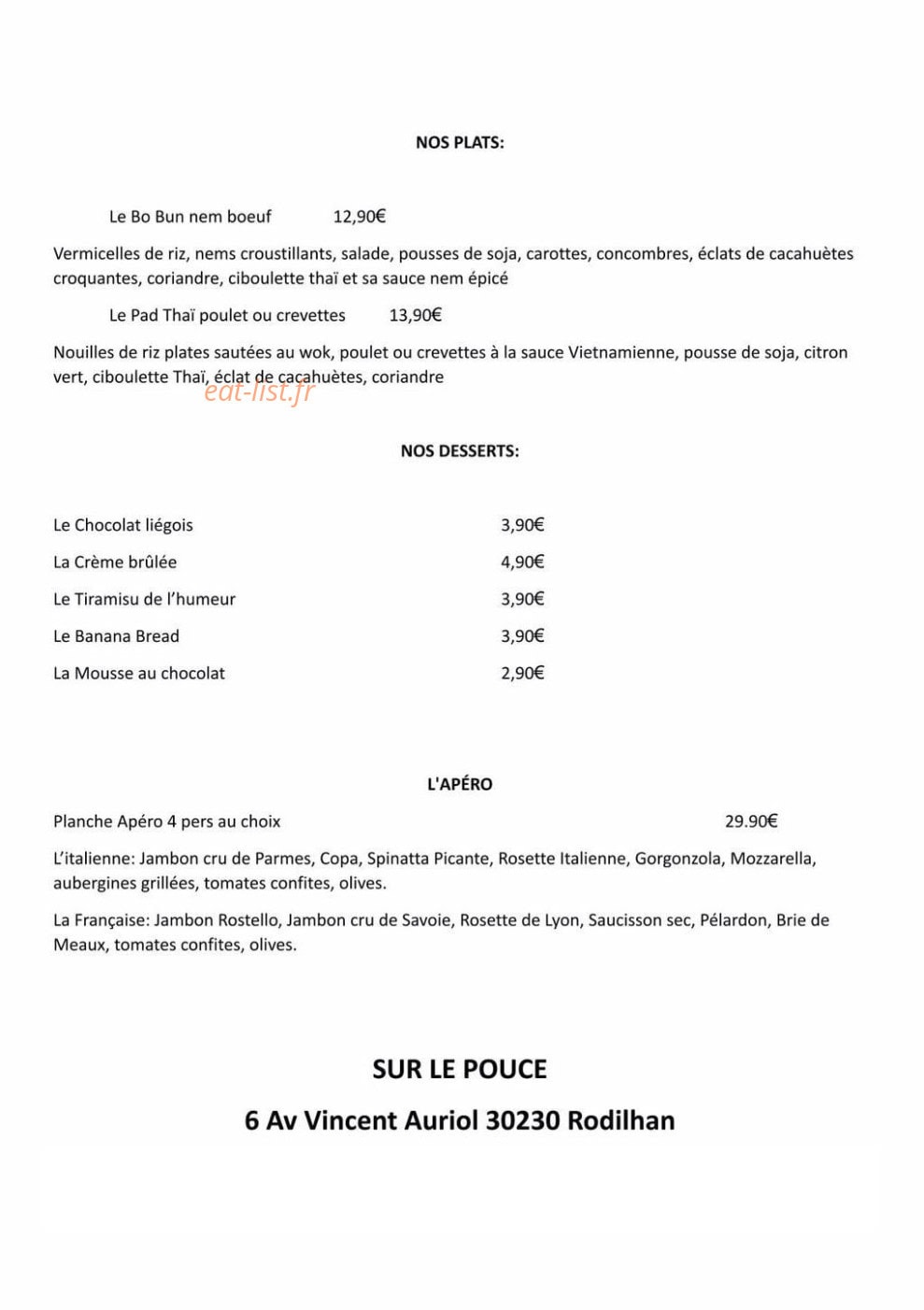 Sur le Pouce — carte page 2
