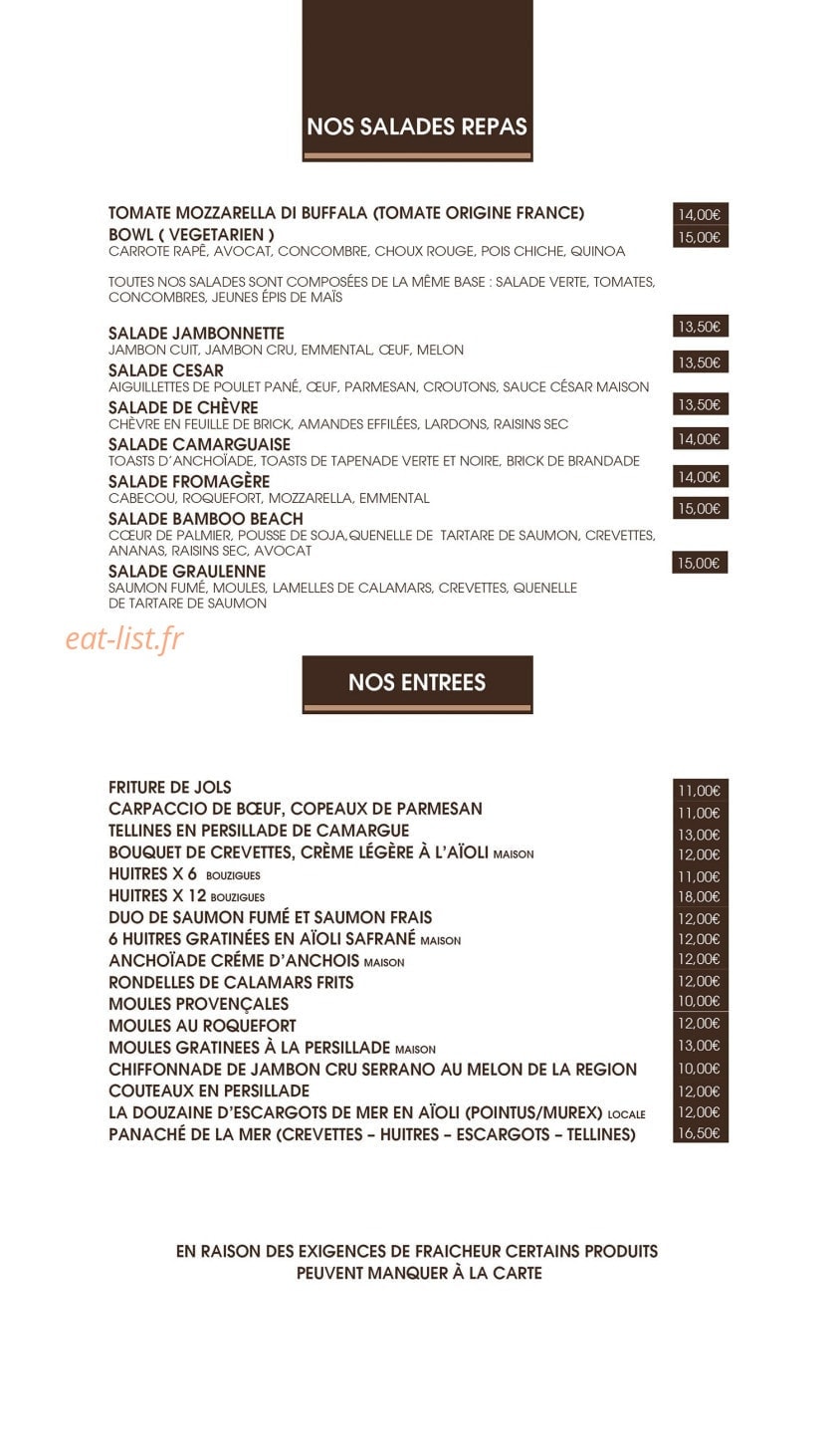 Bamboo Beach — carte page 1