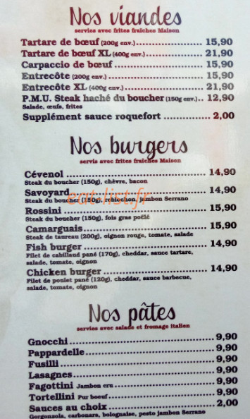 Brasserie Midi Cafe — carte page 2