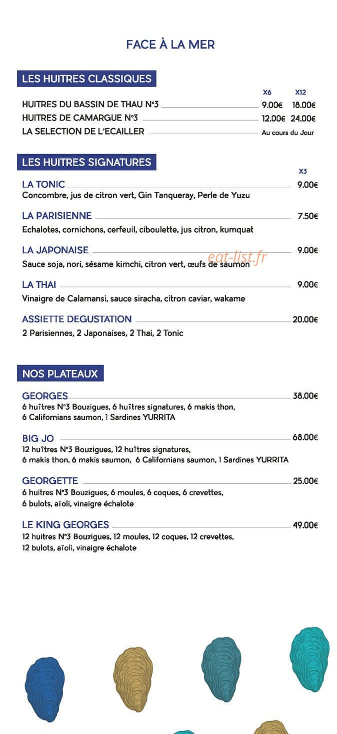 Chez Georges - Bistrot de la Mer — carte page 3