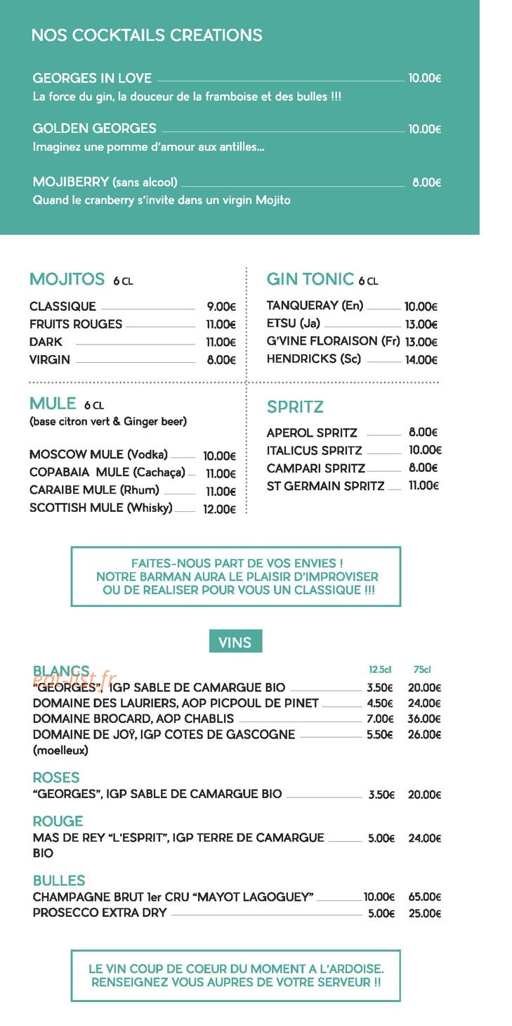 Chez Georges - Bistrot de la Mer — carte page 5