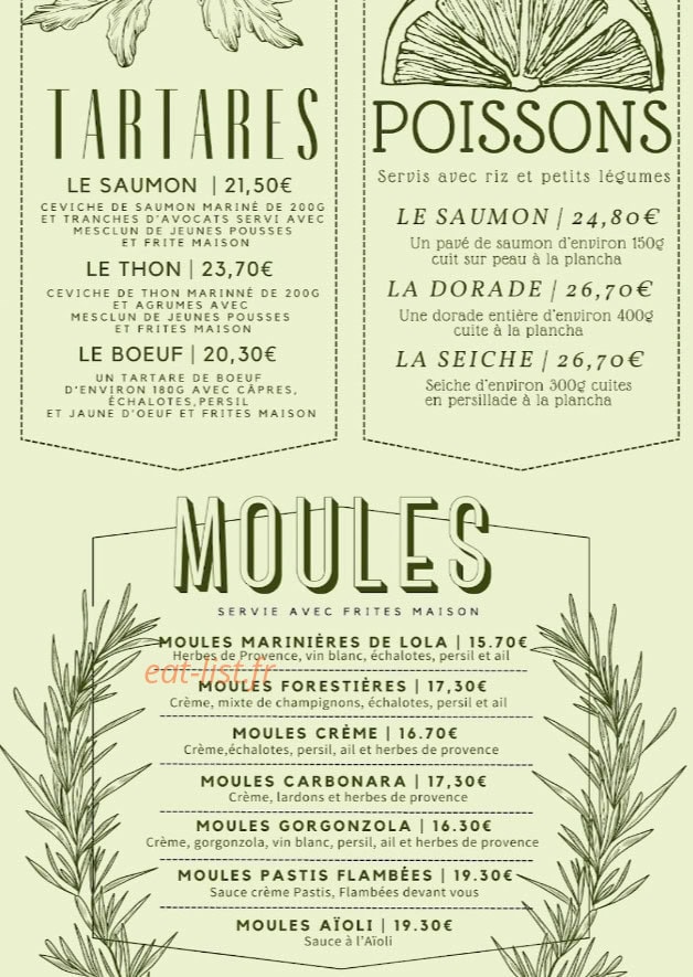 Chez Lola — carte page 5