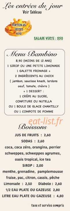 Crêperie de la Placette — carte page 3