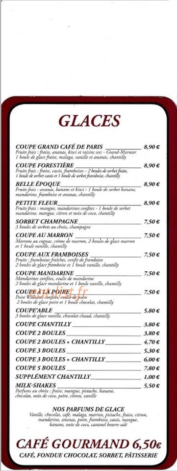 Grand Cafe De Paris — carte page 2