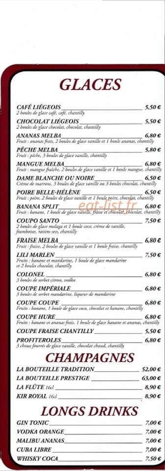 Grand Cafe De Paris — carte page 3