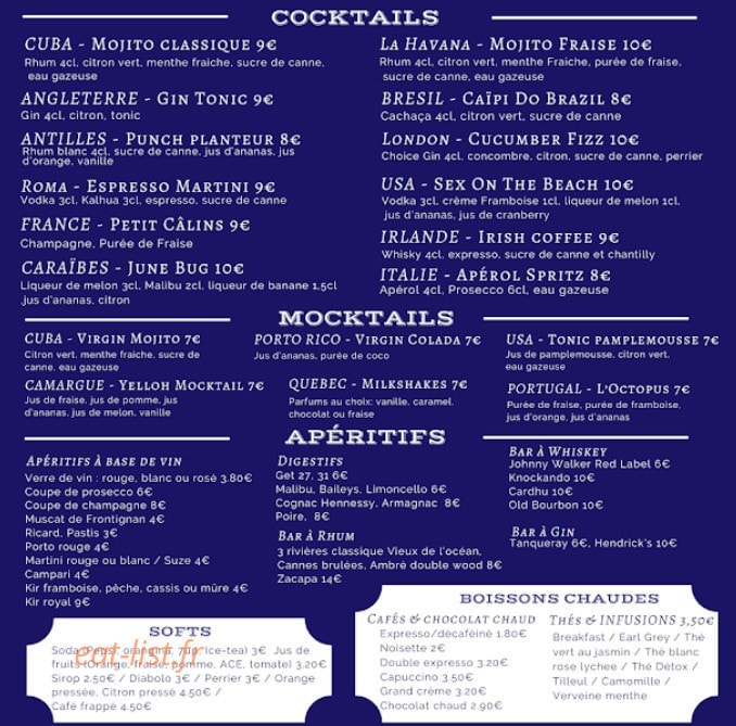 L'Octopus Bar — carte page 5