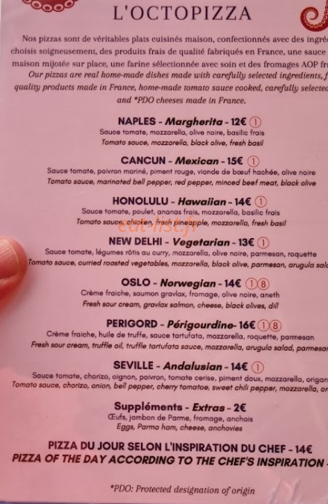L'Octopus Bar — carte page 3